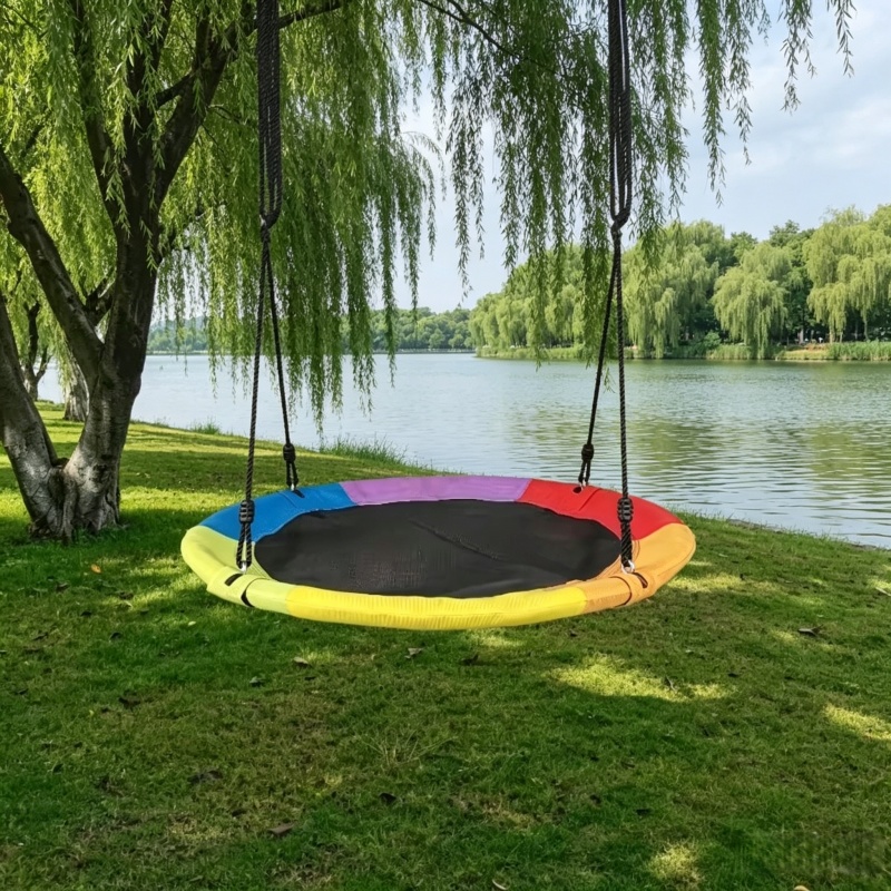 Kids Outdoor Gym - Circular Oxford Net Canvas Kids Hammock