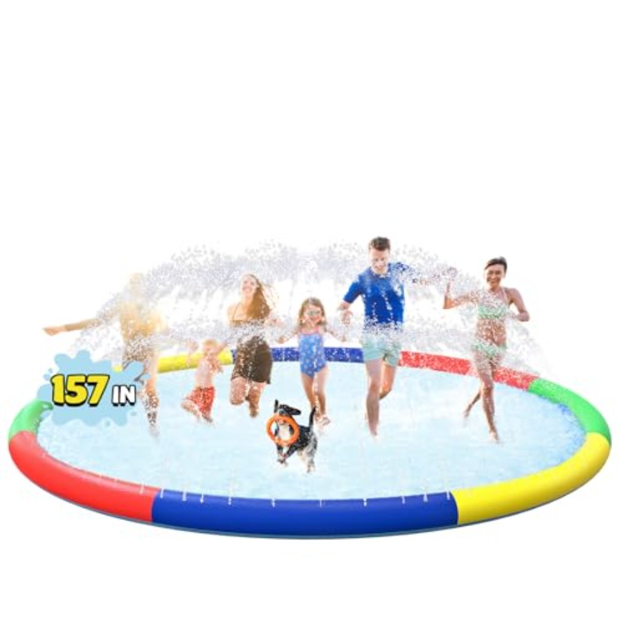 Kids Outdoor Water Sprinkler - 3 FT Large Splash Pad for