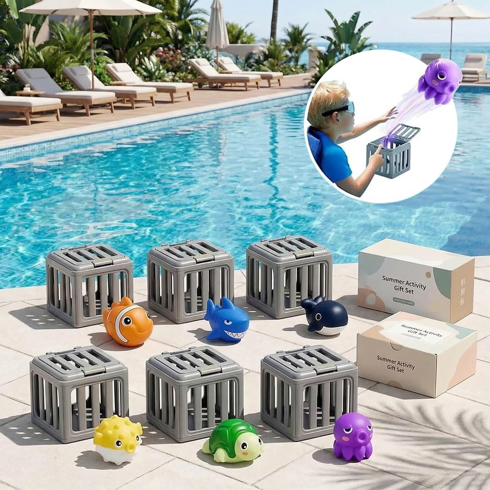 Kids Outdoor Entertainment - Kids Pool Diving Toys with Fish