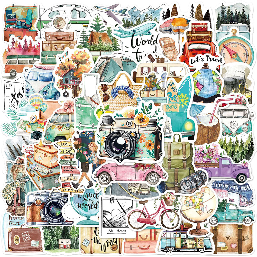 Outdoor Kids In An Indoor World - 10/30/50pcs Outdoor Travel World Graffiti Stickers