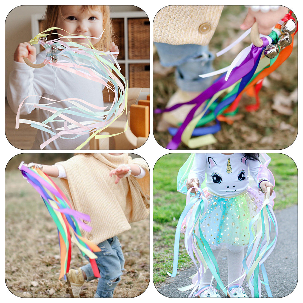 Kids Outdoor Education - 2Pcs Children Ribbon Circle Colorful Kids