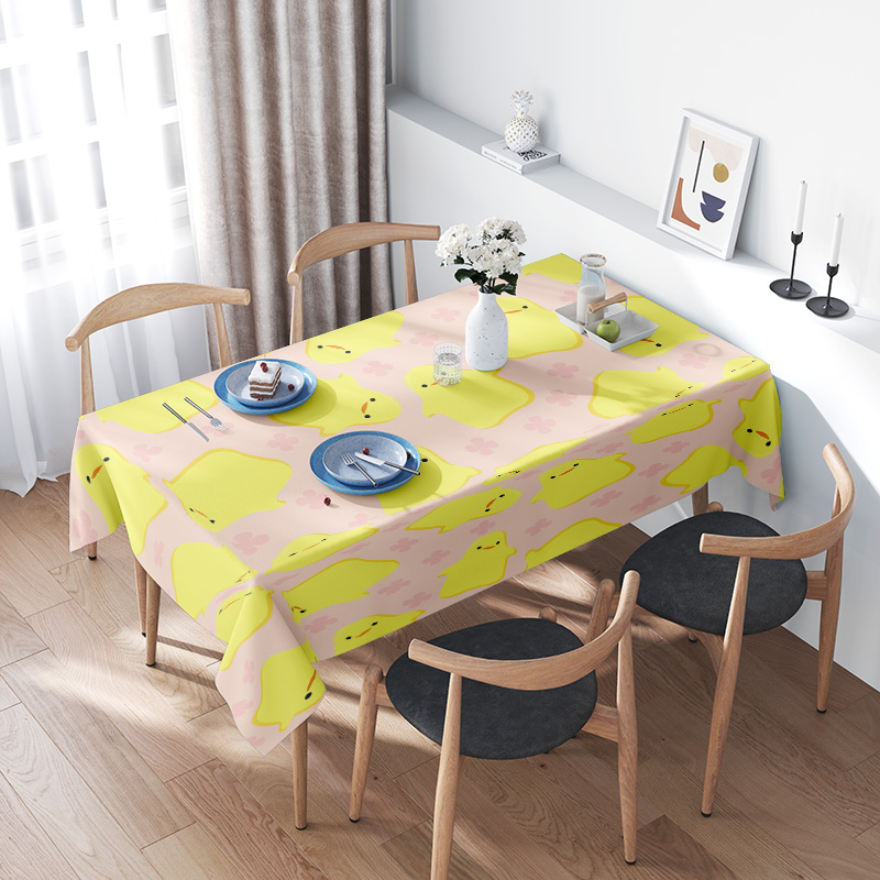 Kids Outdoor Dining Set - Cute Cartoon Chicken Tablecloth Home Decor