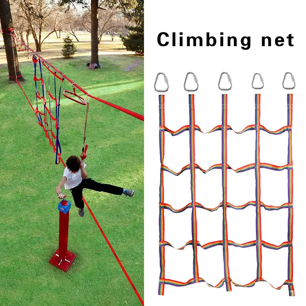 Kids Outdoor Gym - 250kg Outdoor Children Climbing Net Rainbow
