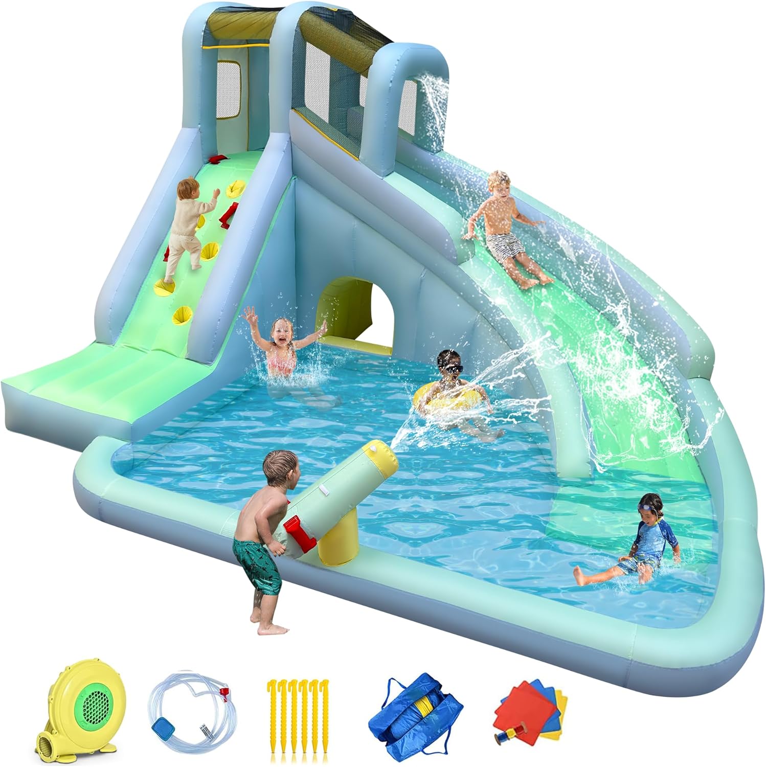 6-in-1 Inflatable Kids Bounce  - Kids Outdoor Water Park recension och pris