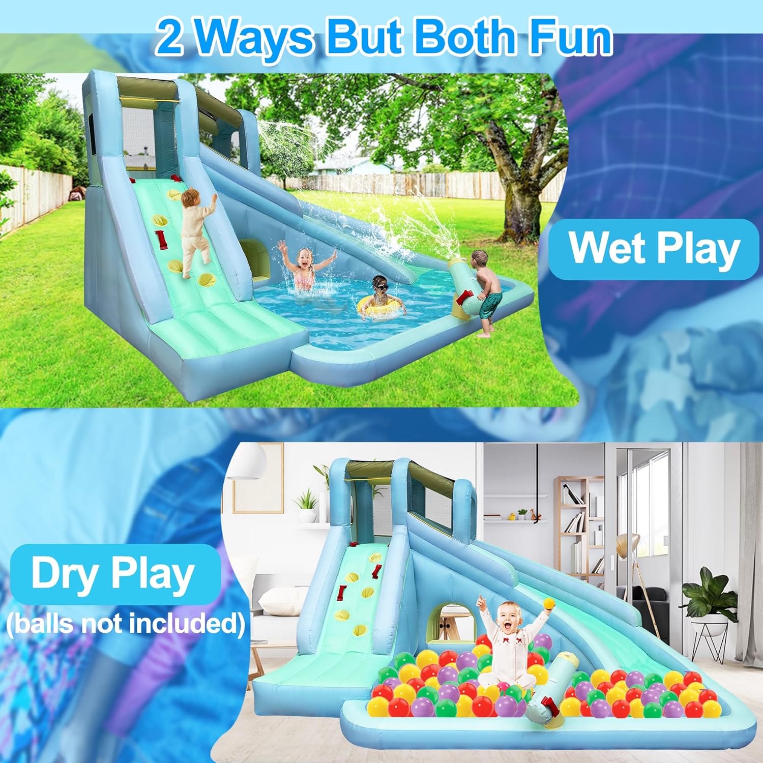 6-in-1 Inflatable Kids Bounce  - Kids Outdoor Water Park recension och pris
