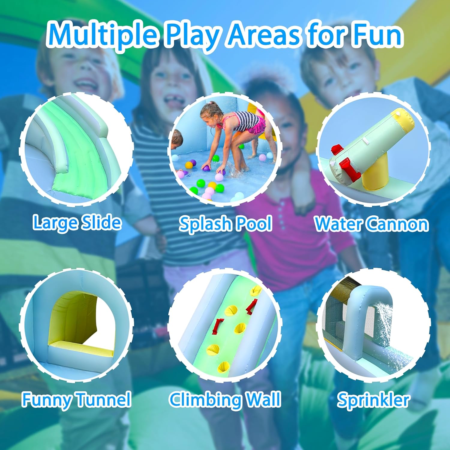 6-in-1 Inflatable Kids Bounce  - Kids Outdoor Water Park recension och pris