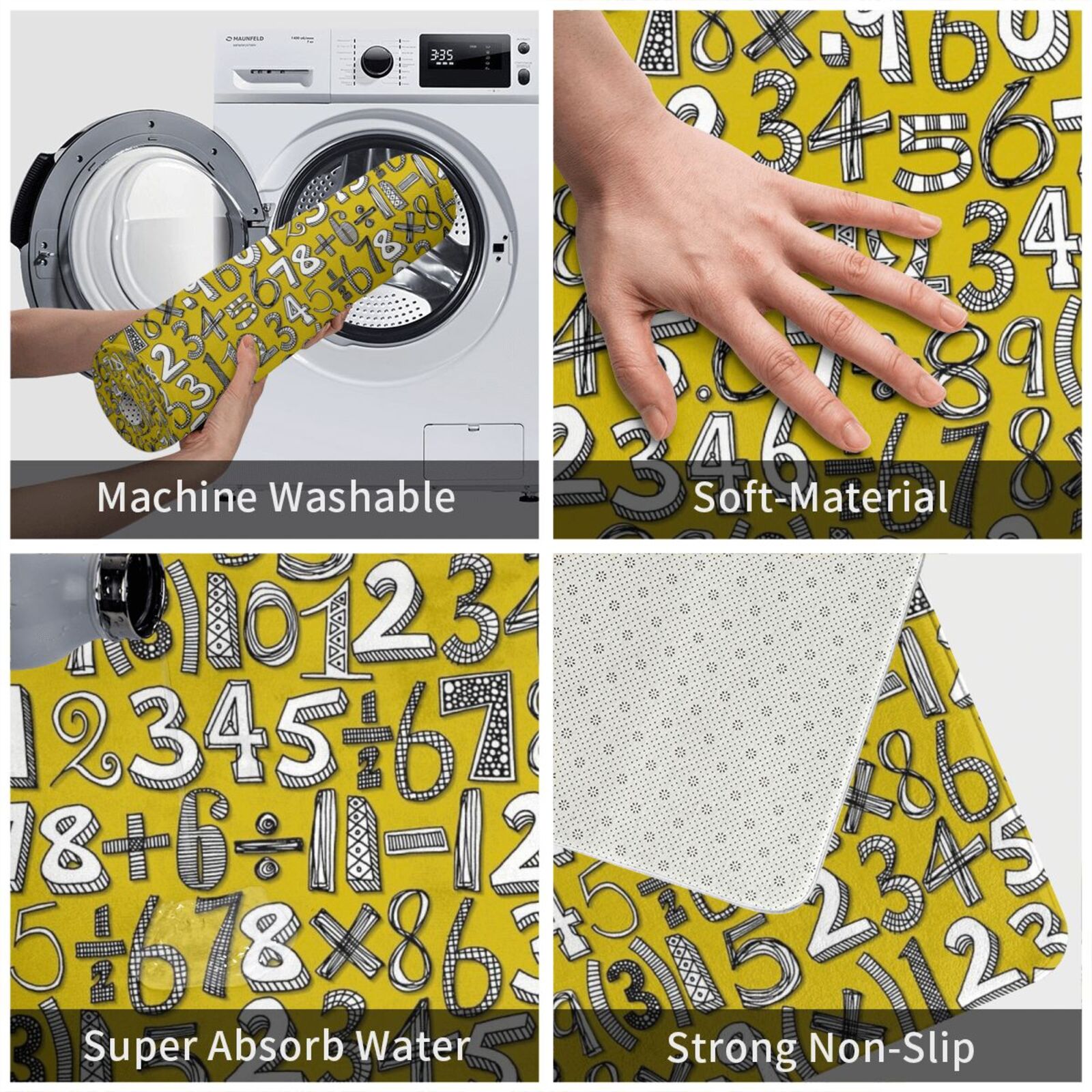 Math Doodle Yellow Carpet Mat  - Kids Outdoor Floor Cushions recension och pris