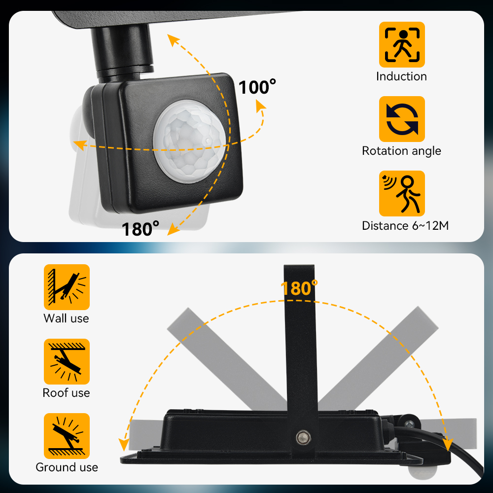 200W LED PIR Motion sensor flo - Balance Beam Outdoor recension och pris