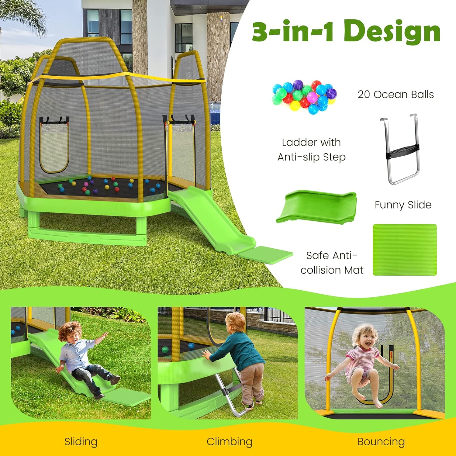 Trampoline for Kids, 7FT Tramp - Kids Outdoor Mat recension och pris