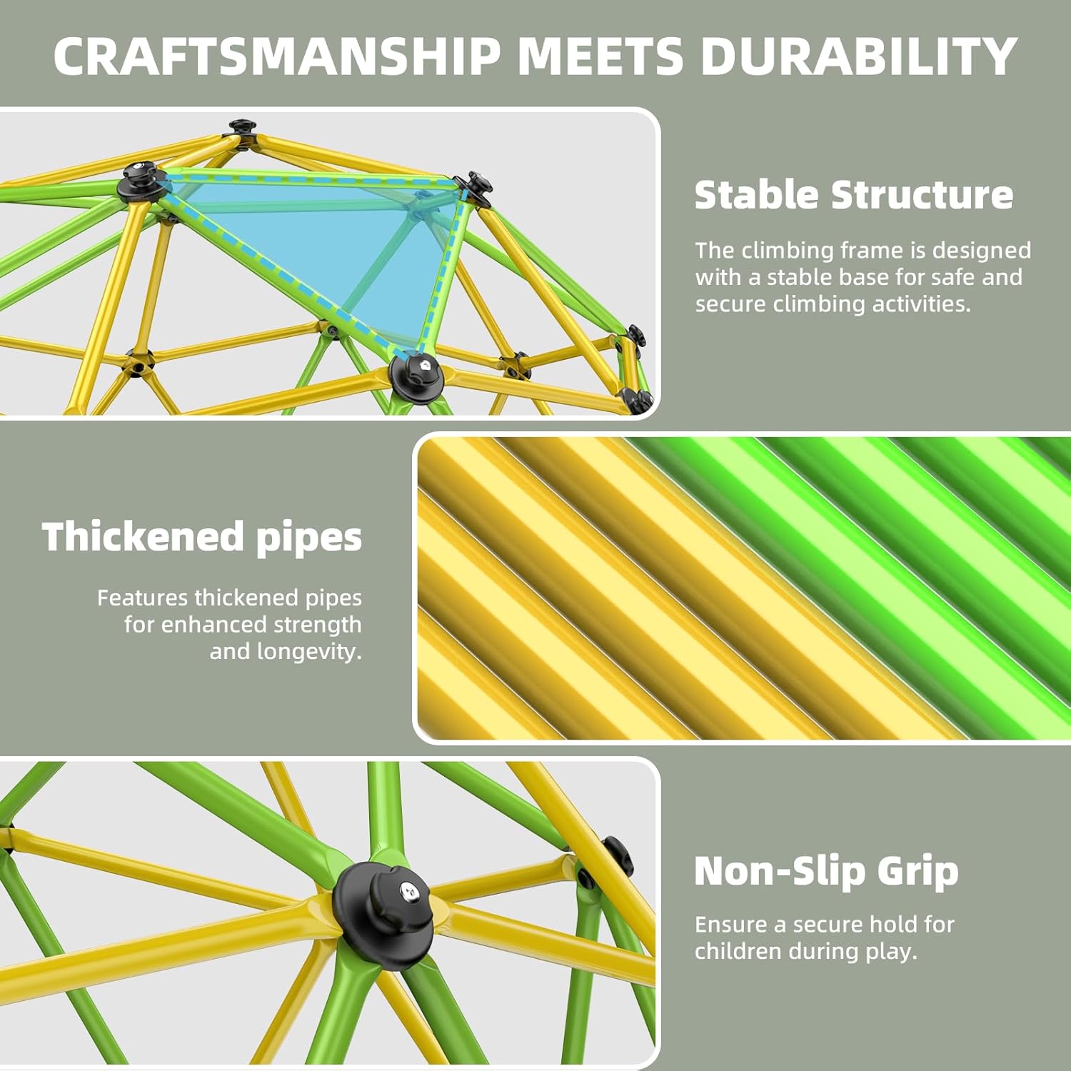 Climbing Dome, 10FT Jungle Gym - Kids Outdoor Jungle Gym Dome recension och pris