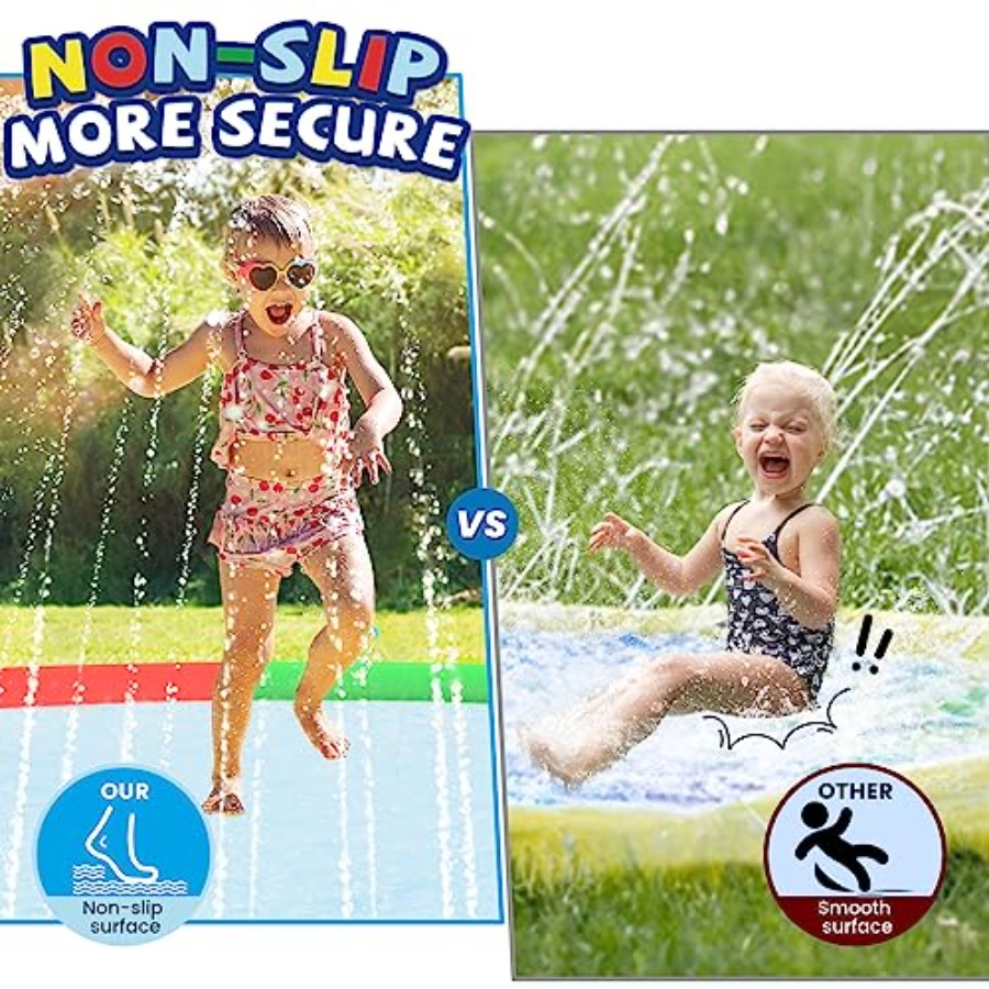 3 FT Large Splash Pad for Ages - Kids Outdoor Water Sprinkler recension och pris