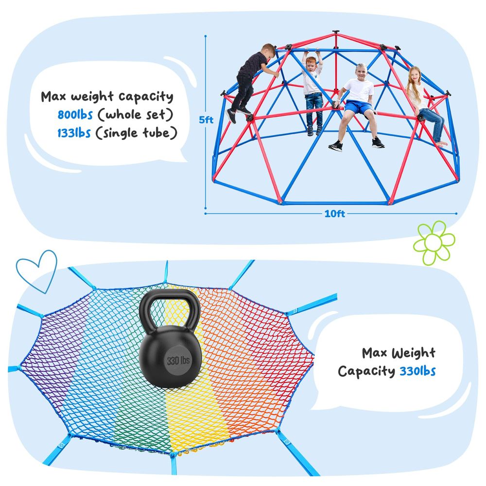 Climbing Dome with Climbing Ca - Kids Outdoor Jungle Gym Dome recension och pris
