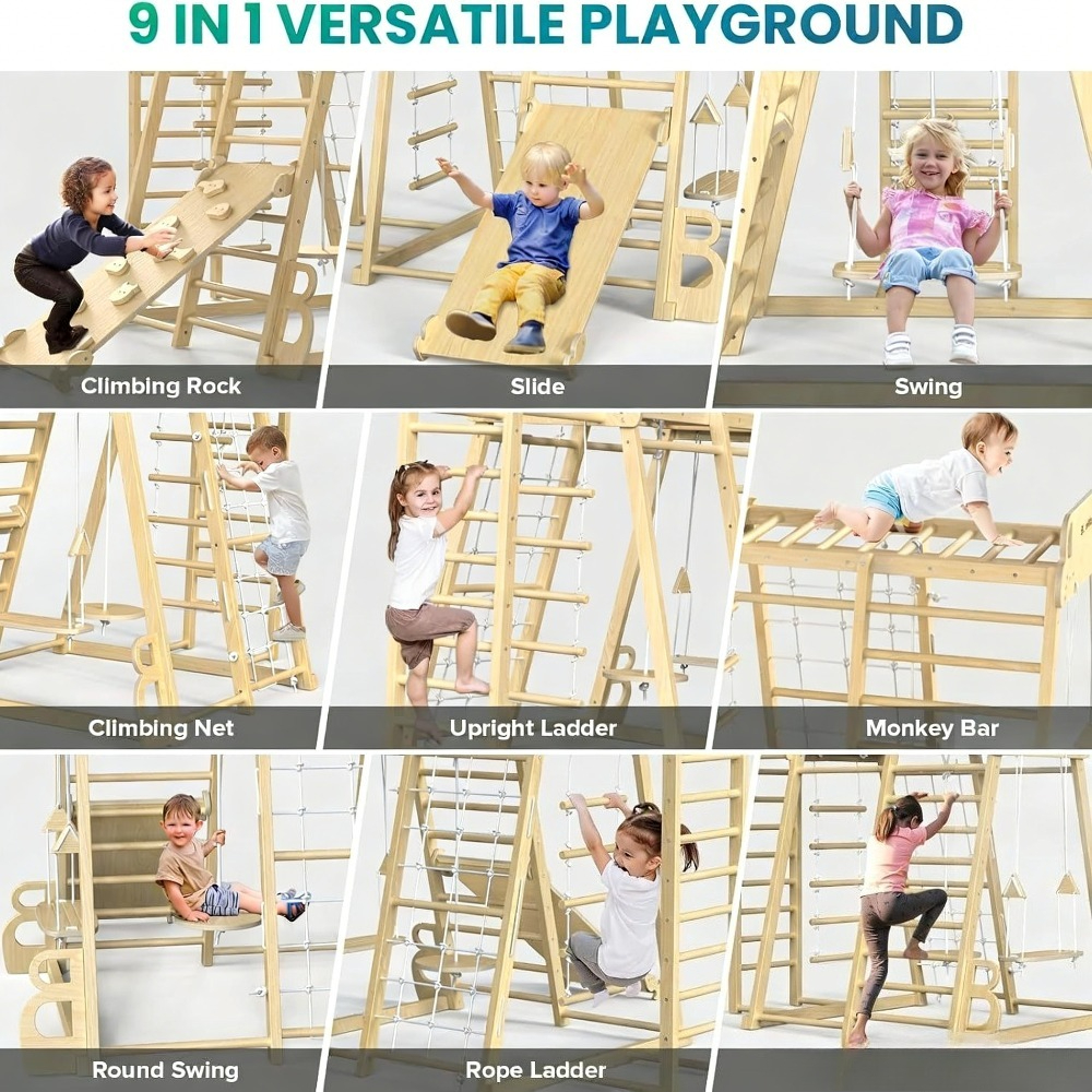 Indoor Jungle Gym 9-in-1 Playg - Kids Outdoor Gym recension och pris
