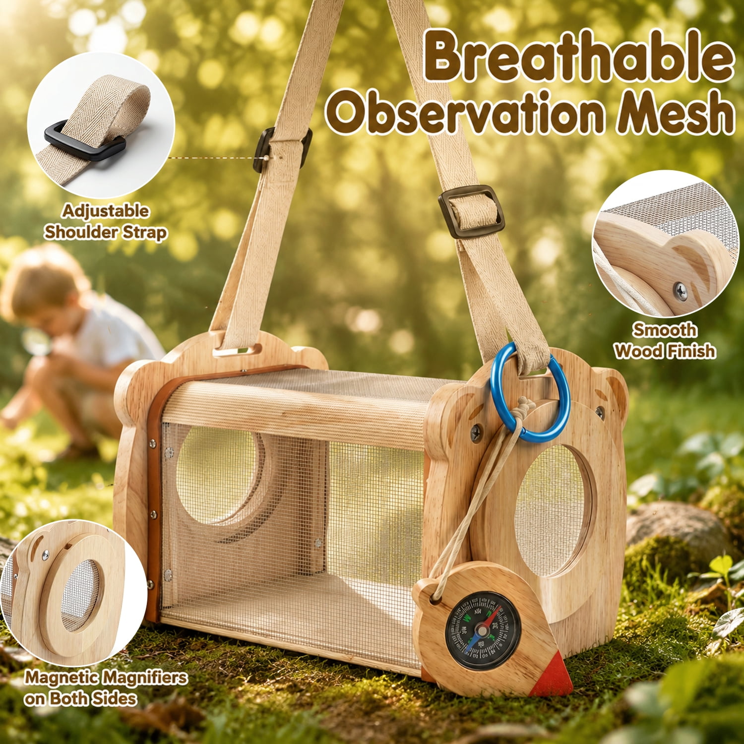 Wooden Bug Catching Kit With T - Kids Outdoor Education recension och pris