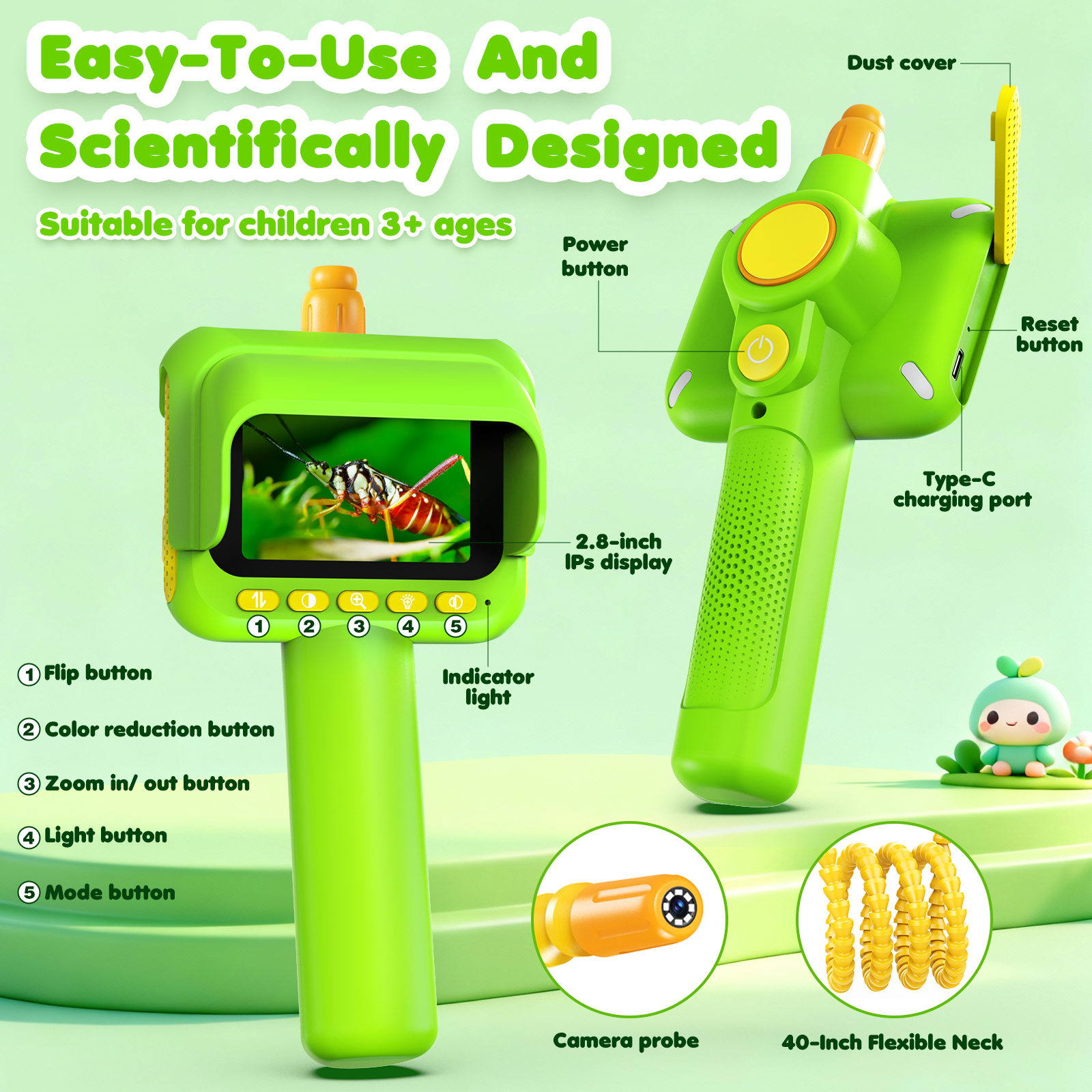 Endoscope for Kid Snake Camera - Kids Outdoor Education recension och pris
