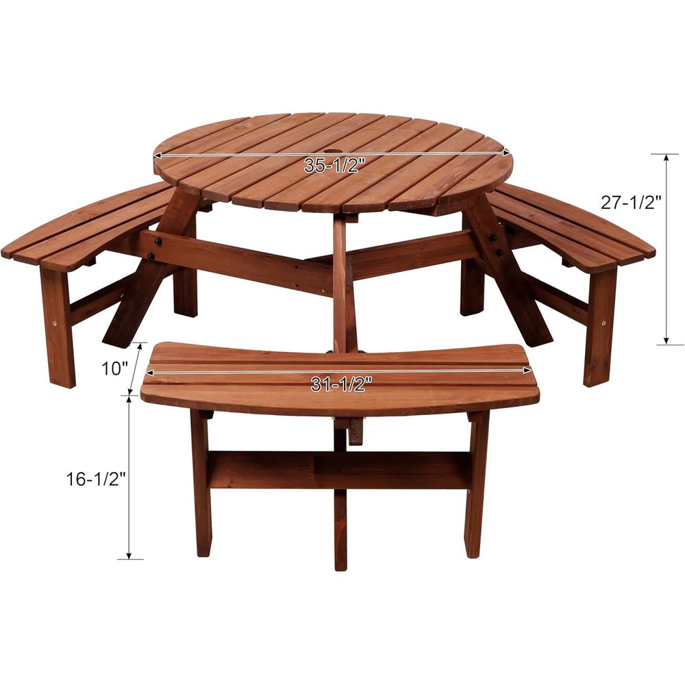 Kids Picnic Table with 3 Bench - Kids Outdoor Dining Set recension och pris