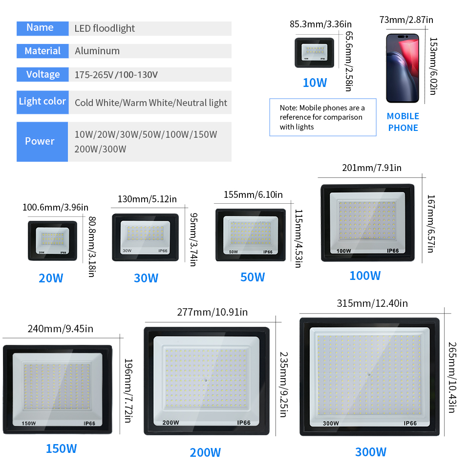 LED Floodlight AC220V 110V 10- - Balance Beam Outdoor recension och pris
