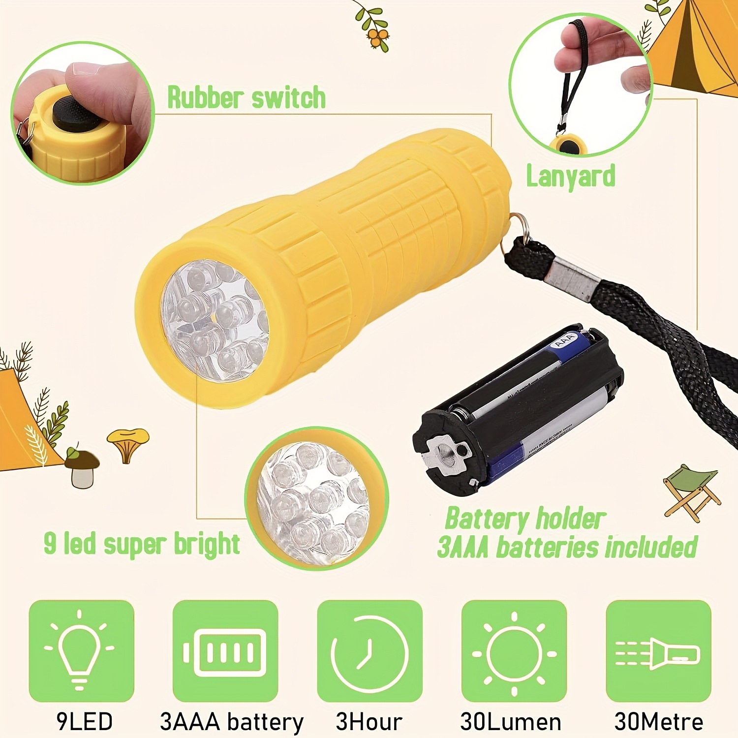 Mini Portable Flashlight Nine  - Kids Outdoor Lights recension och pris