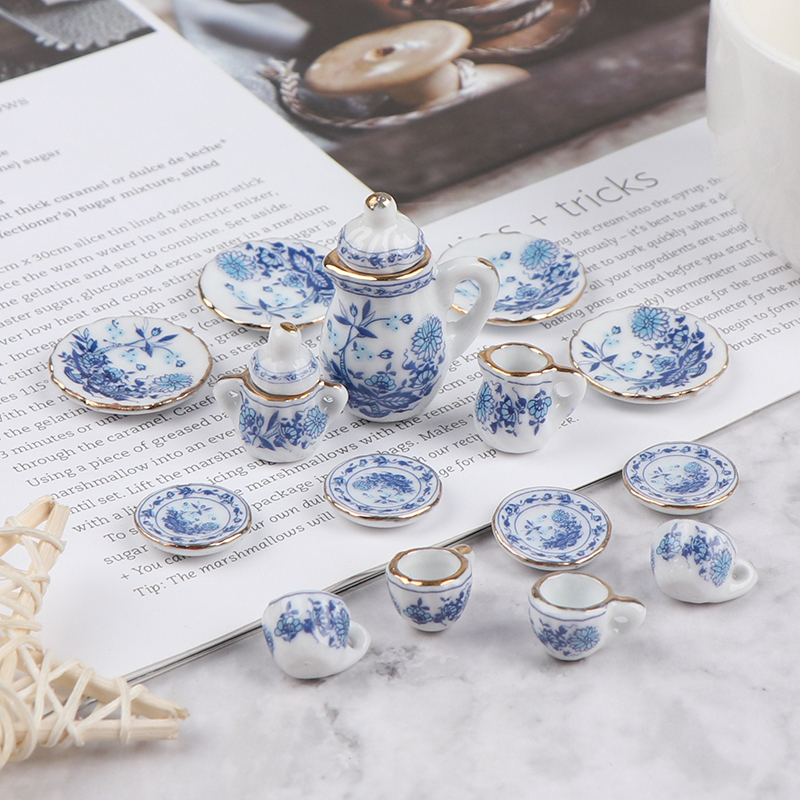 15Pcs 1:12 Miniature Porcelain - Kids Outdoor Kitchen Set recension och pris