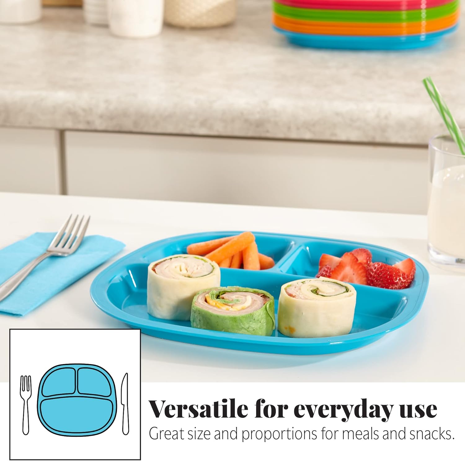 3-Compartment Divided Plastic  - Kids Outdoor Dining Set recension och pris