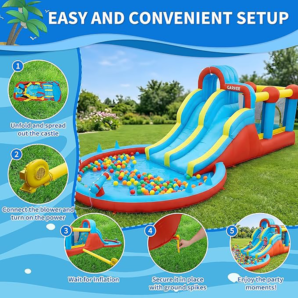 All-Season 8-in-1 Inflatable W - Kids Outdoor Water Park recension och pris
