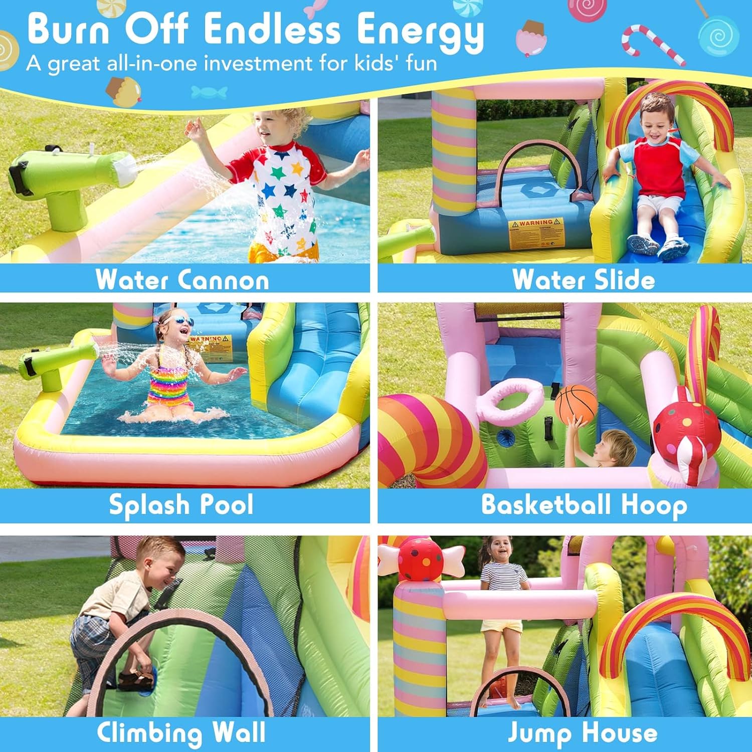 Kids Inflatable Water Slide Bo - Kids Outdoor Water Park recension och pris