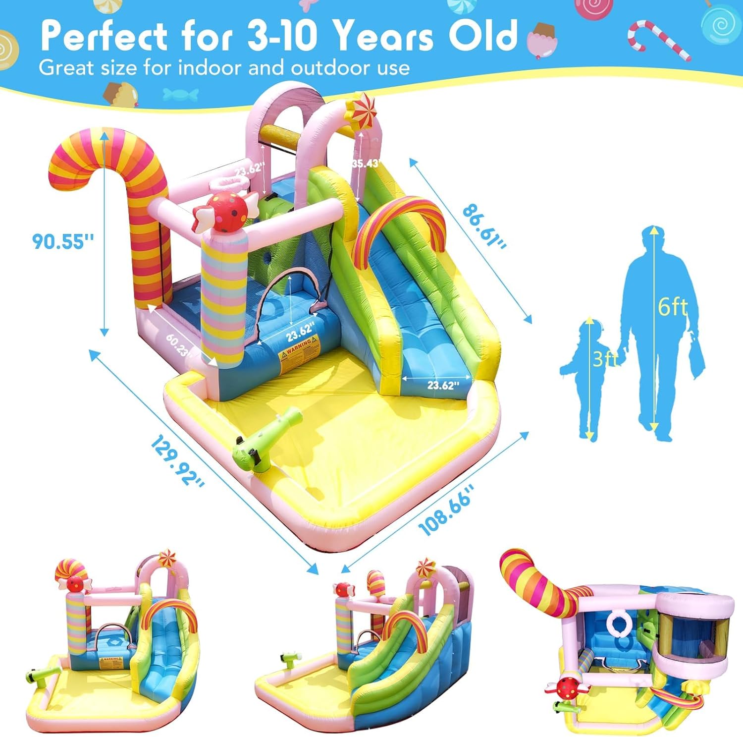 Kids Inflatable Water Slide Bo - Kids Outdoor Water Park recension och pris