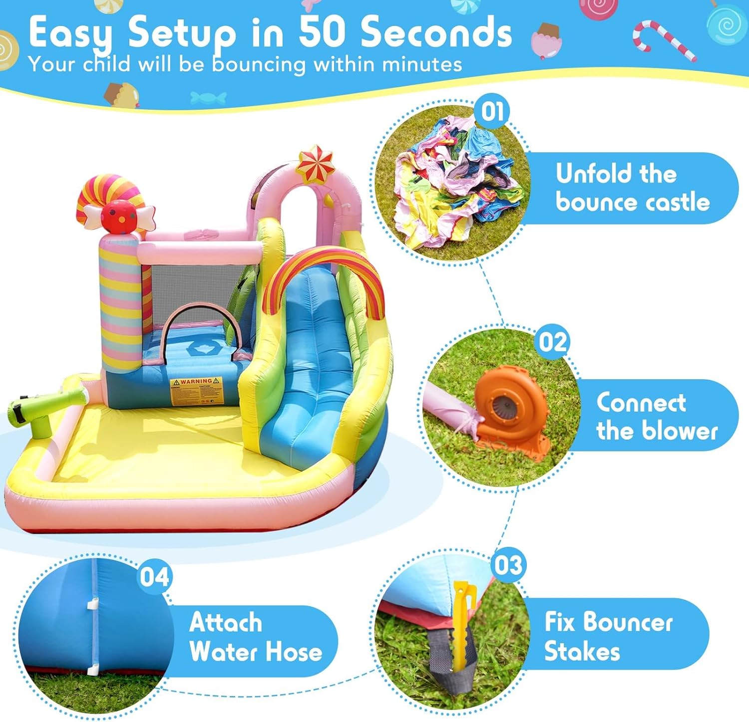 Kids Inflatable Water Slide Bo - Kids Outdoor Water Park recension och pris