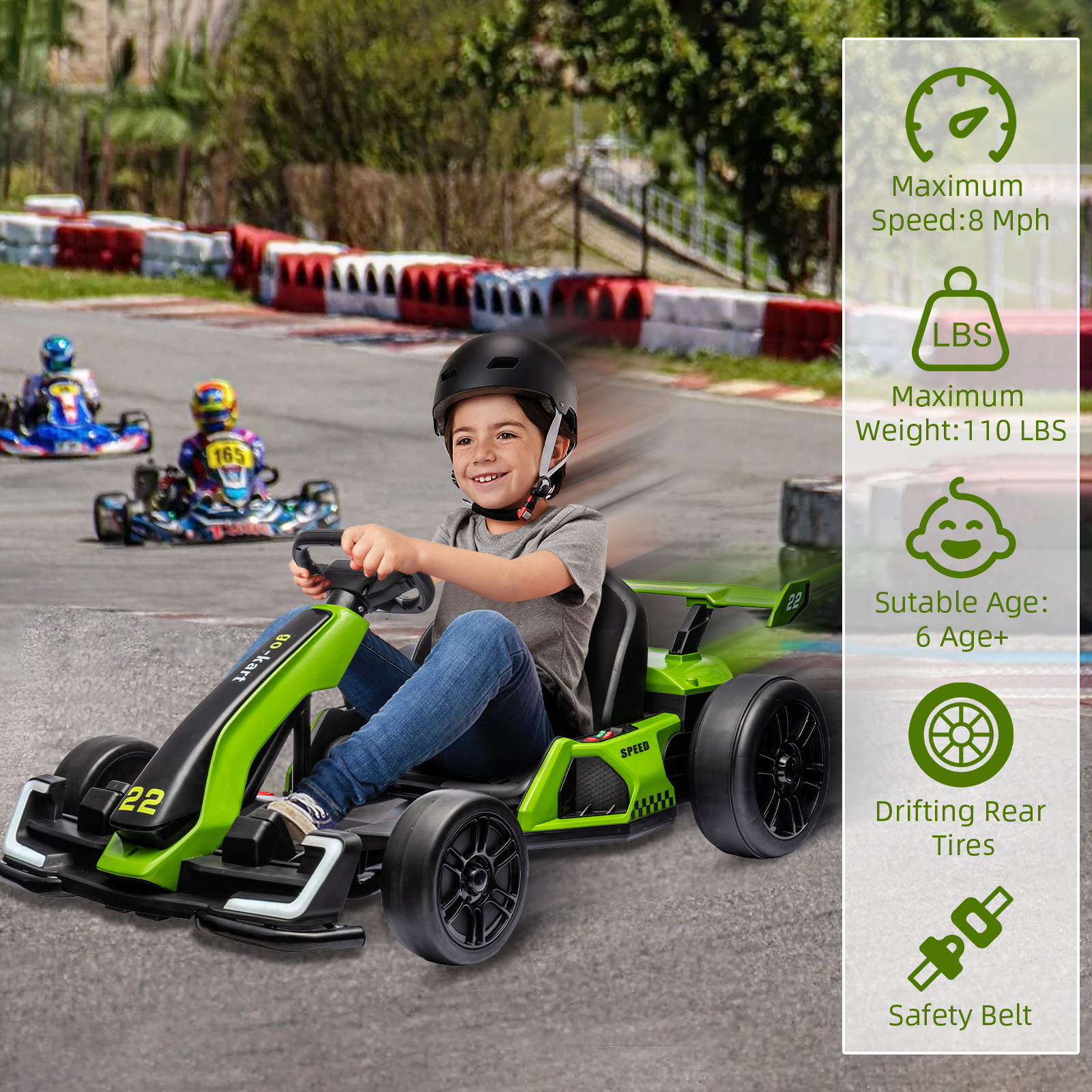 24V Kids Electric Go Kart with - Kids Outdoor Entertainment recension och pris