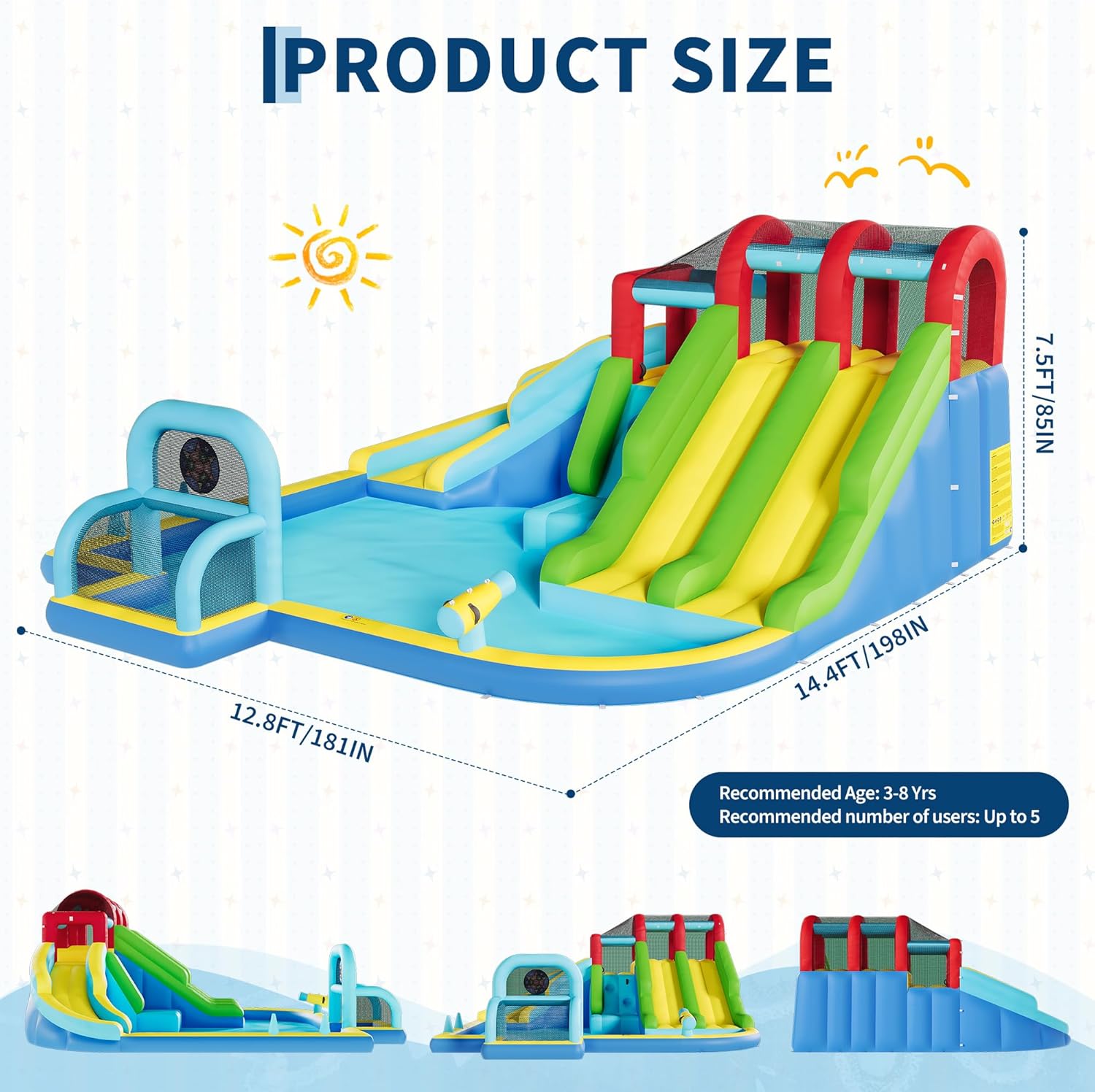 Inflatable Bounce House Oxford - Outdoor Kids In An Indoor World recension och pris
