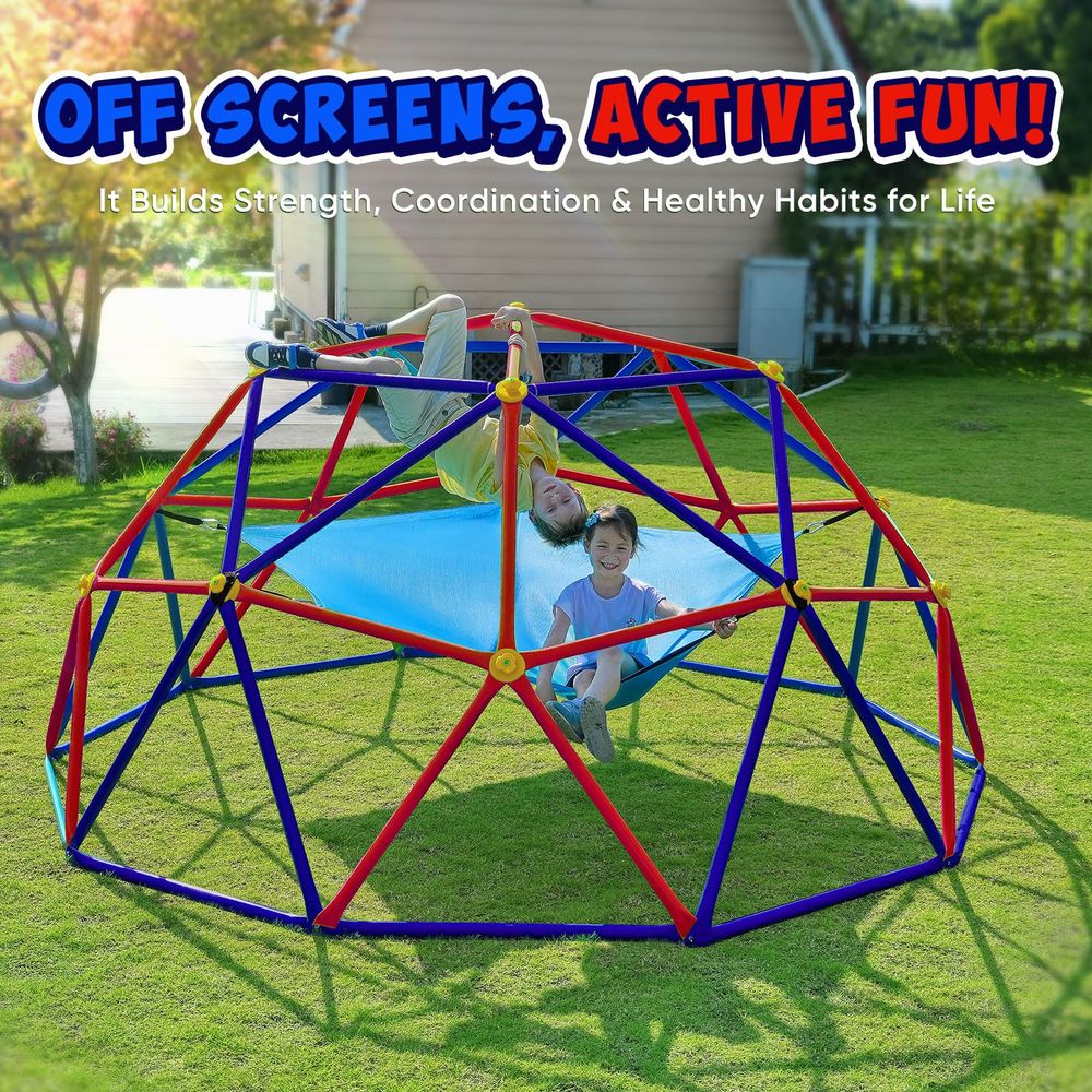 10FT Climbing Dome with Hammoc - Kids Outdoor Jungle Gym Dome recension och pris