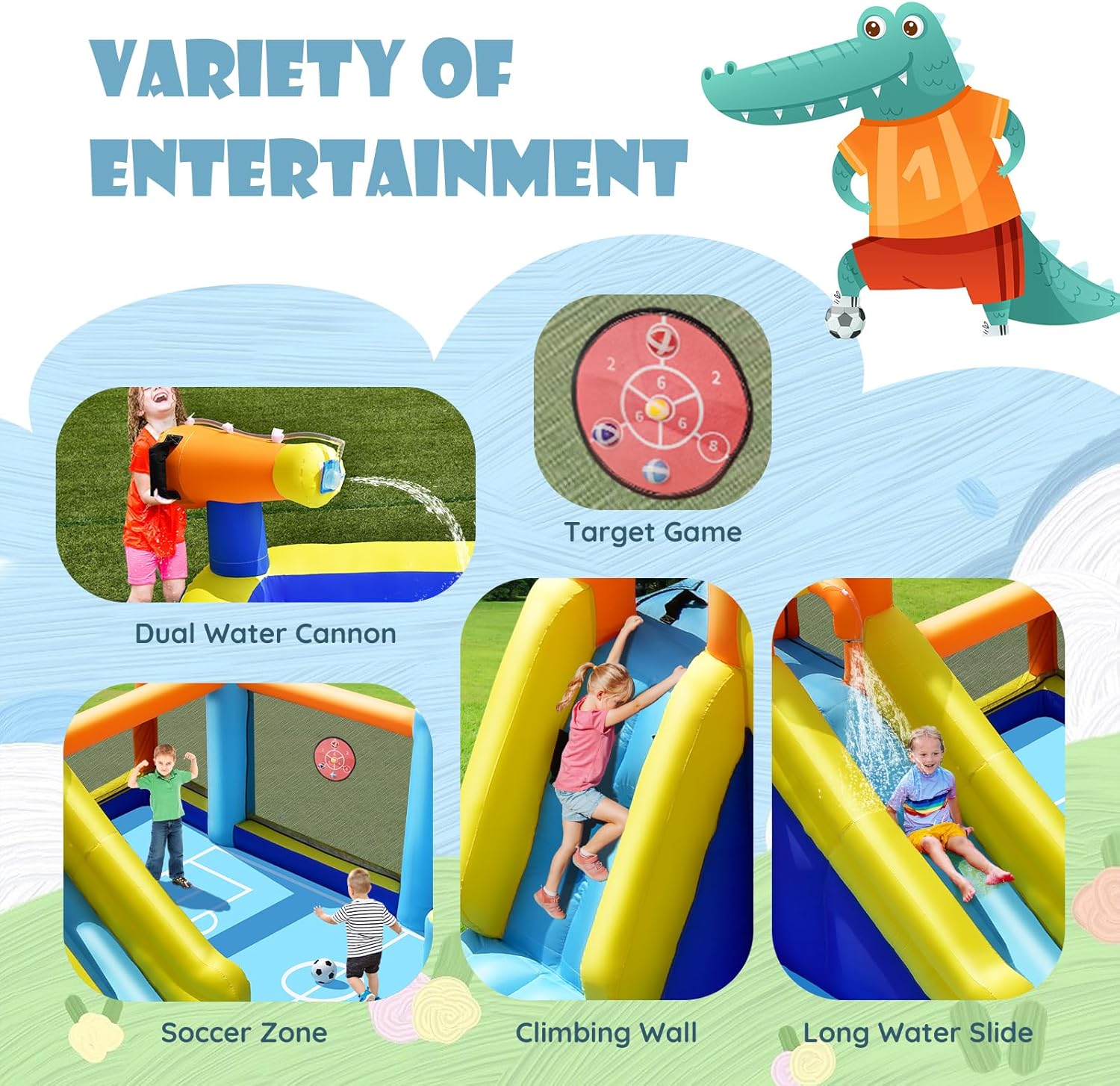 Giant Inflatable Water Slide B - Kids Outdoor Water Park recension och pris
