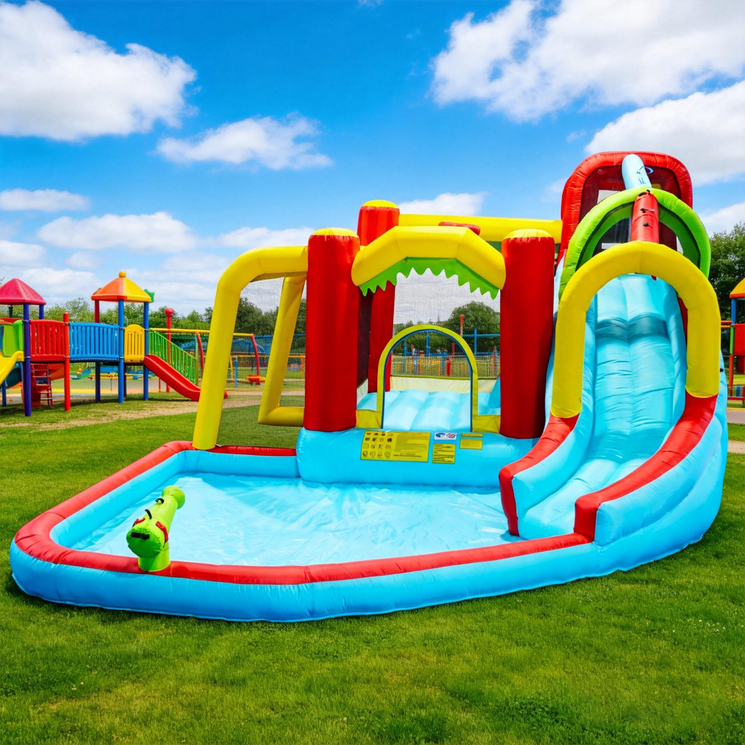 7in1 Inflatable Water Slide Pa - Kids Outdoor Water Park recension och pris