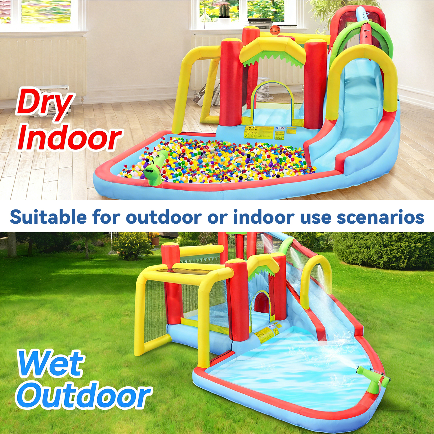 7in1 Inflatable Water Slide Pa - Kids Outdoor Water Park recension och pris
