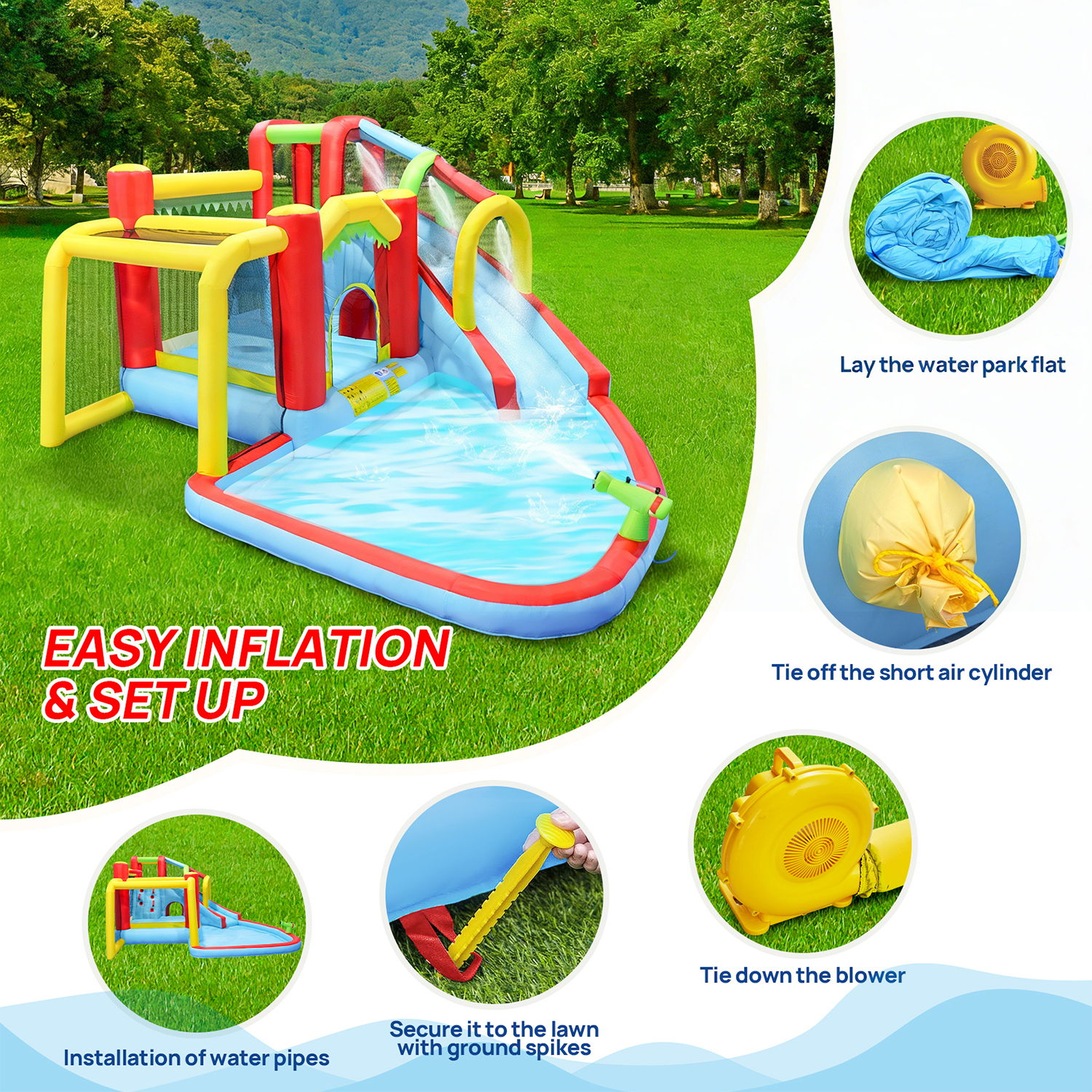 7in1 Inflatable Water Slide Pa - Kids Outdoor Water Park recension och pris