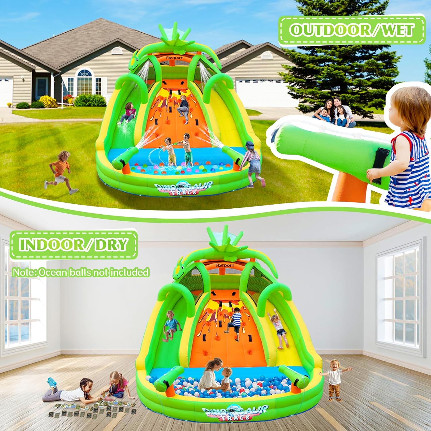 Kids Inflatable Bounce House w - Kids Outdoor Water Park recension och pris