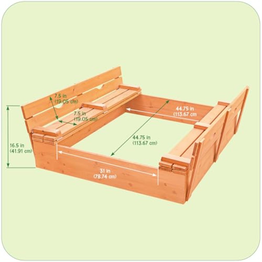 Outdoor wooden sandbox with li - Kids Outdoor Seating recension och pris