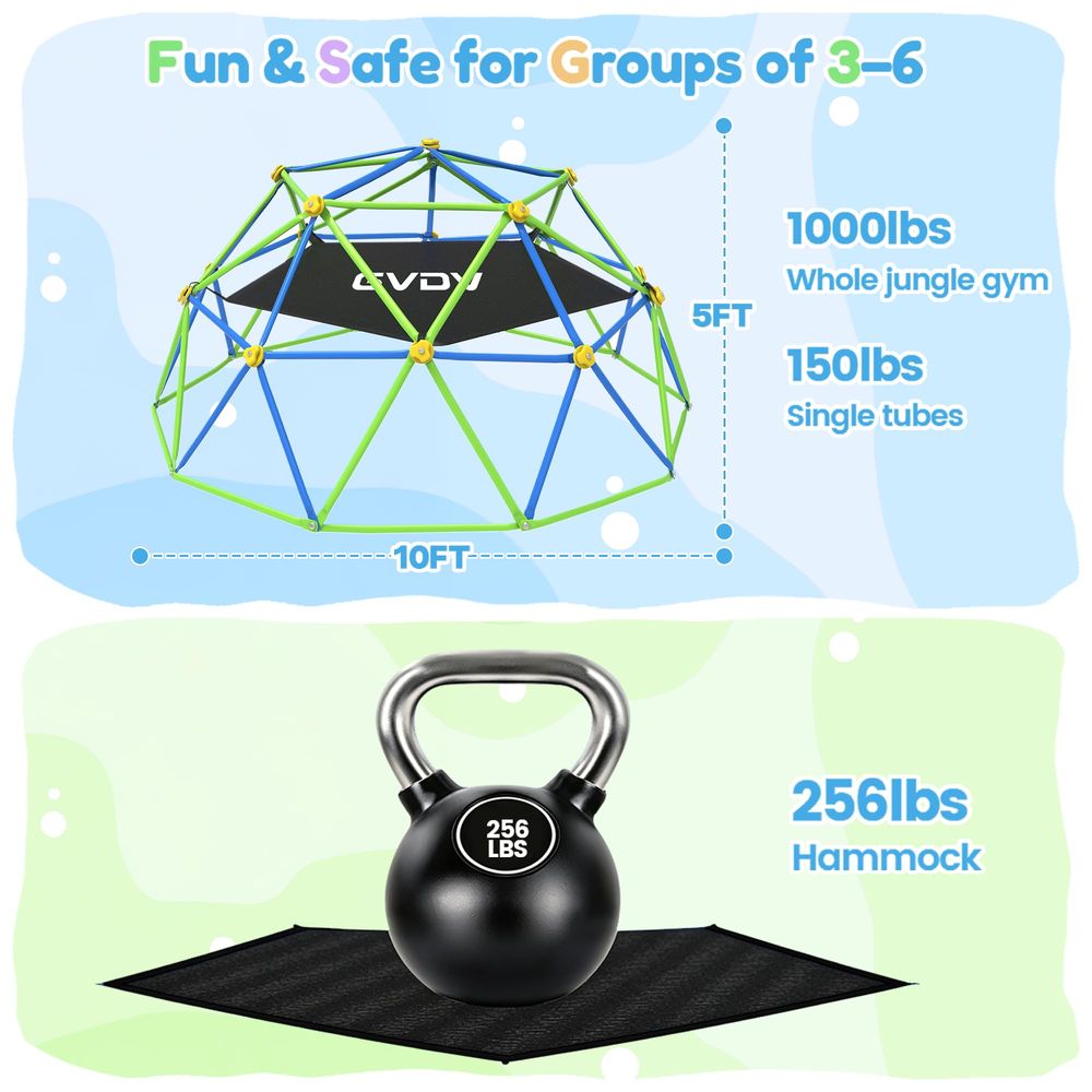 10FT Climbing Dome with Hammoc - Kids Outdoor Jungle Gym Dome recension och pris