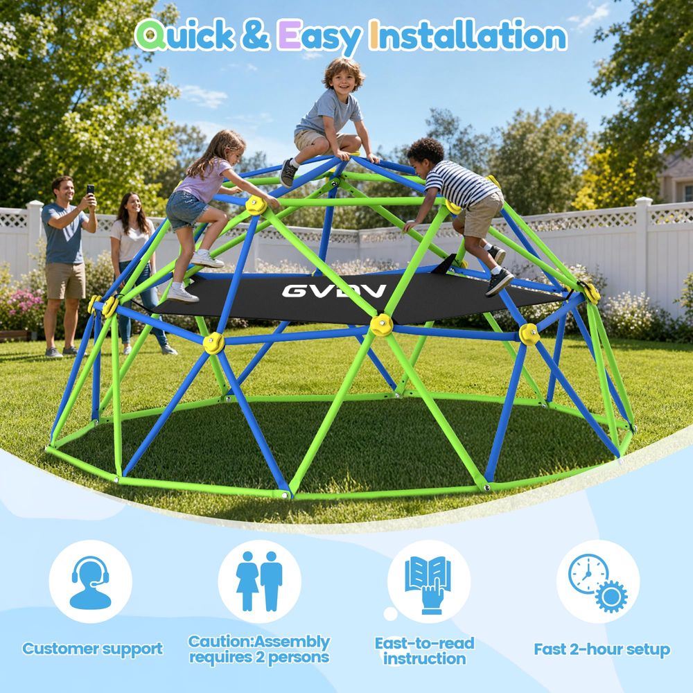10FT Climbing Dome with Hammoc - Kids Outdoor Jungle Gym Dome recension och pris