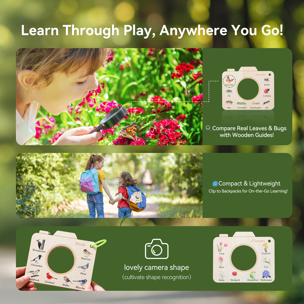 Wooden Camera Shape Nature Cog - Kids Outdoor Entertainment recension och pris