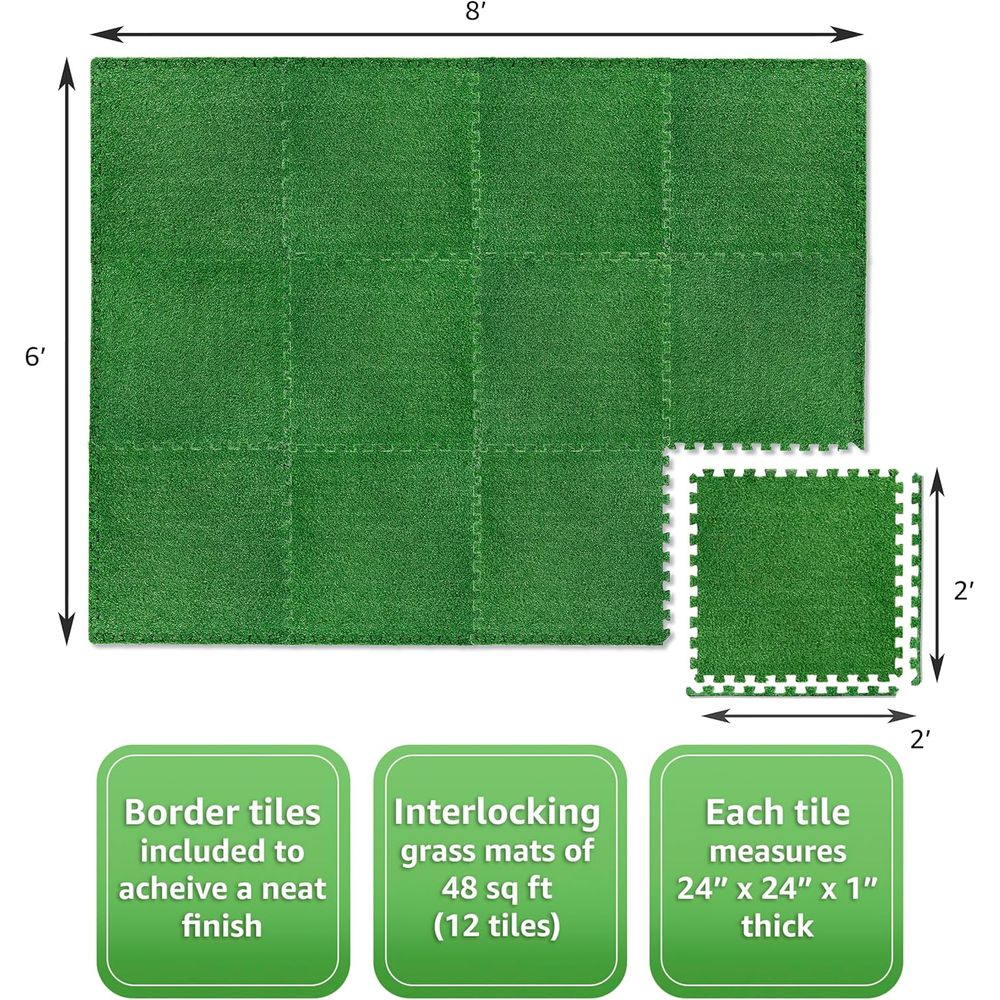 12-Piece Interlocking Artifici - Kids Outdoor Mat recension och pris