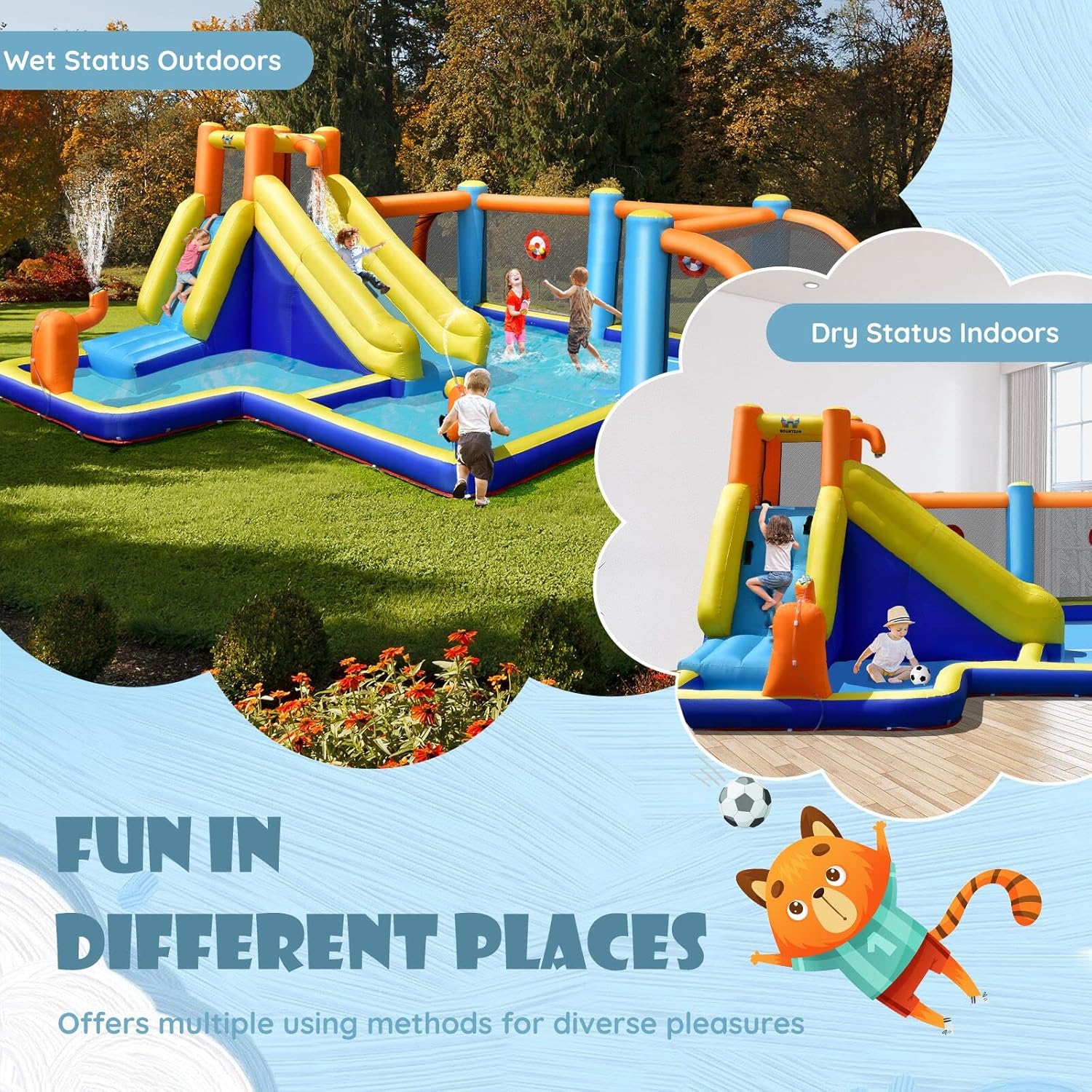Inflatable Water Slide, Dual C - Kids Outdoor Water Park recension och pris