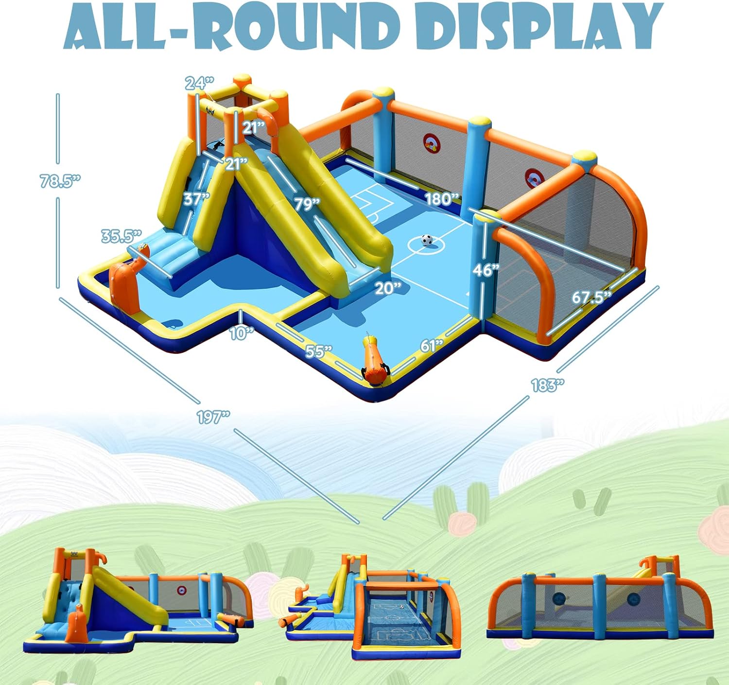 Inflatable Water Slide, Dual C - Kids Outdoor Water Park recension och pris