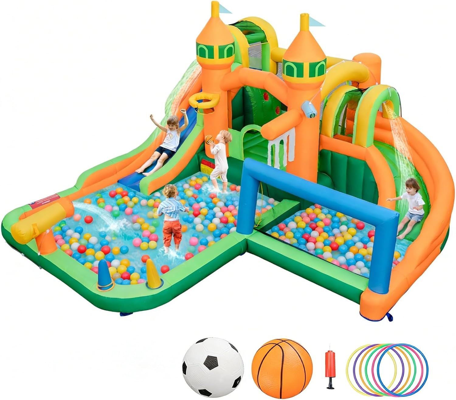 9-in-1 Inflatable Water Park B - Kids Outdoor Water Park recension och pris