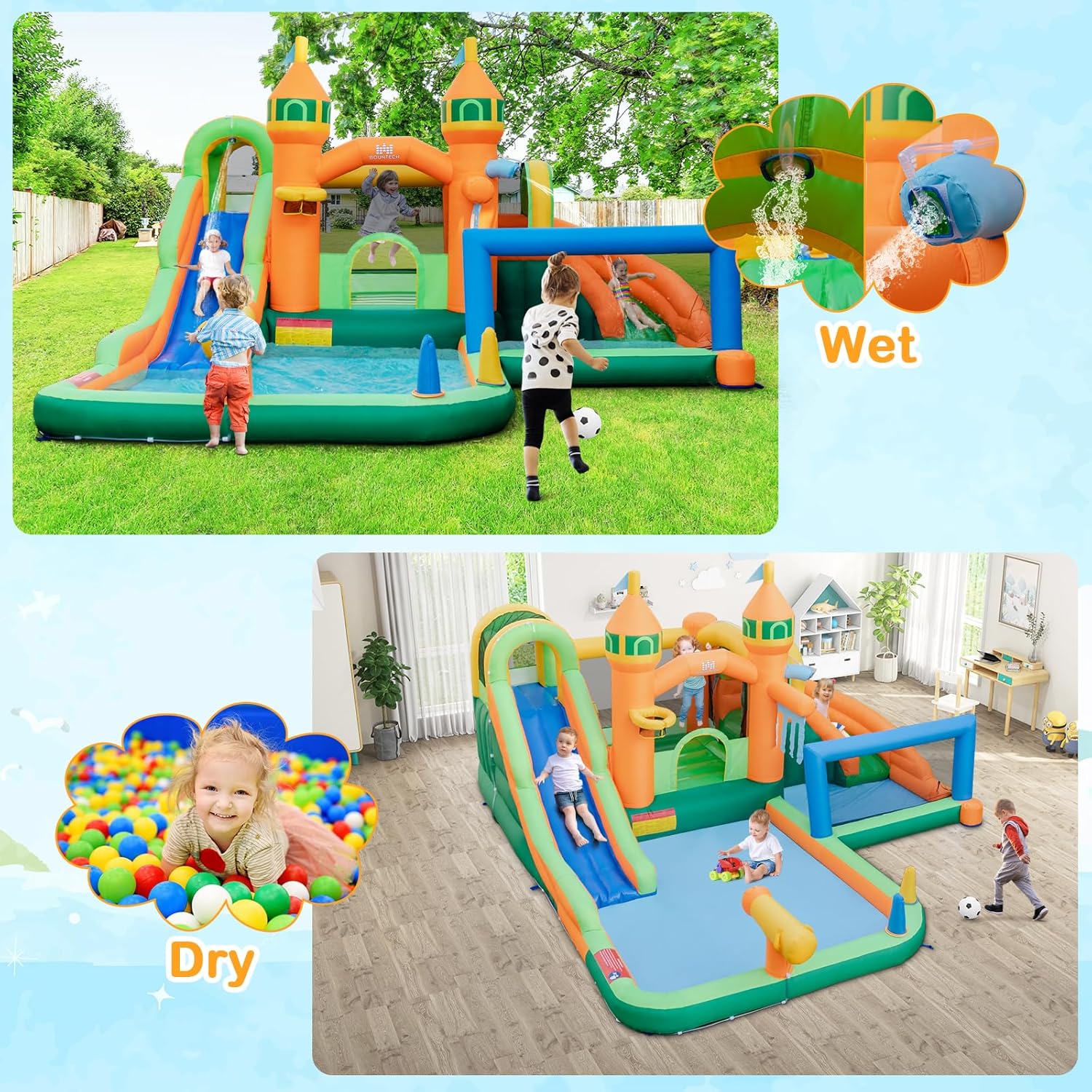9-in-1 Inflatable Water Park B - Kids Outdoor Water Park recension och pris