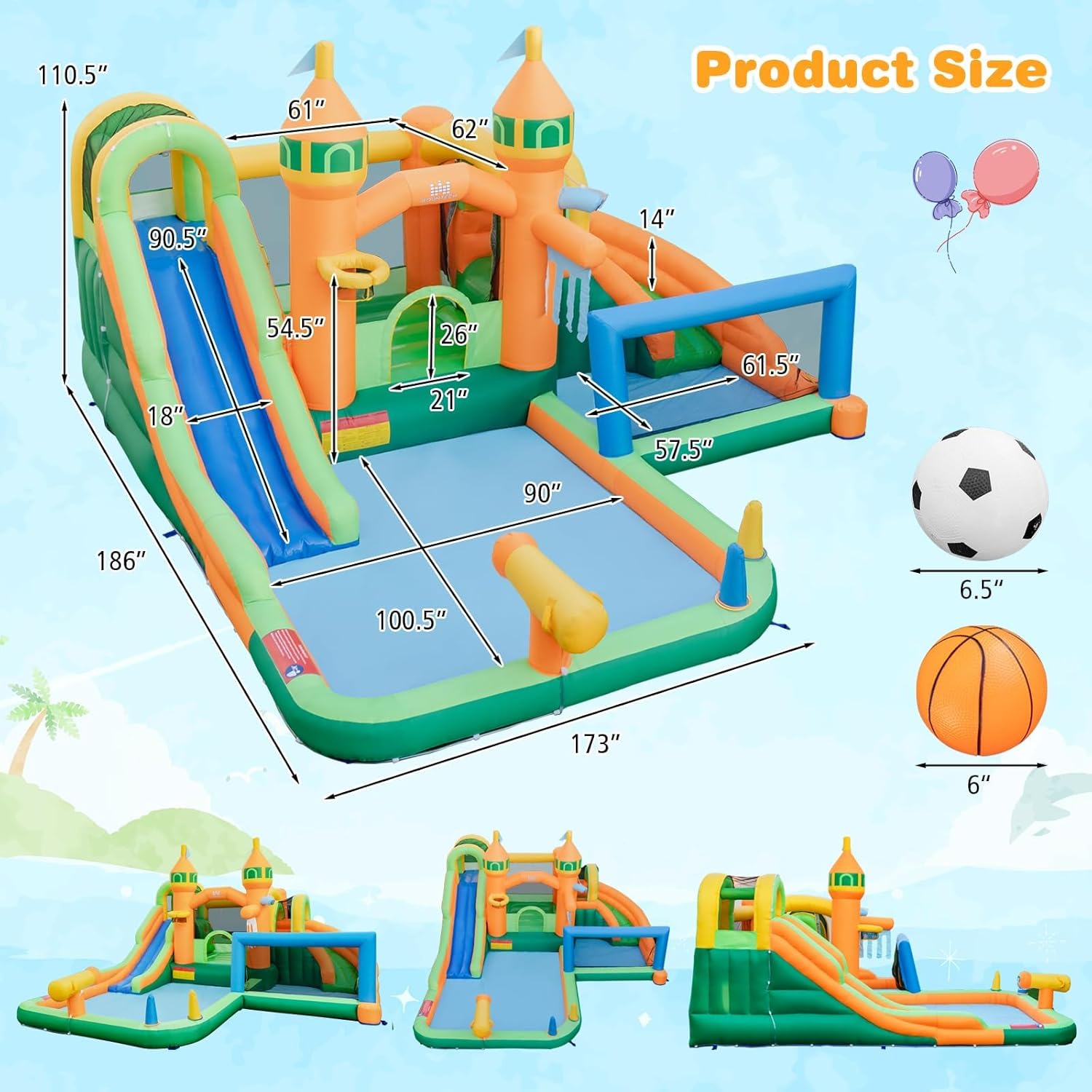 9-in-1 Inflatable Water Park B - Kids Outdoor Water Park recension och pris