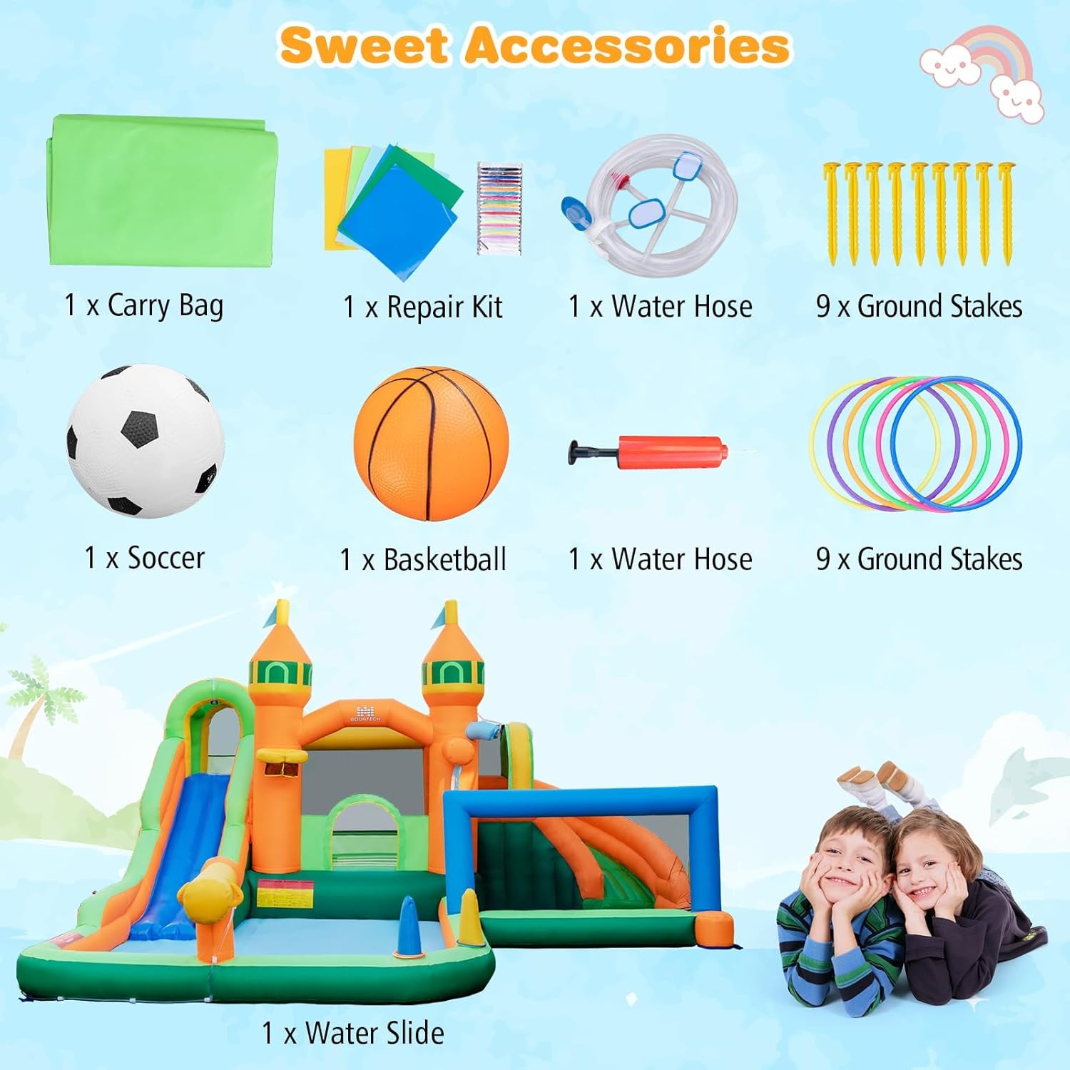 9-in-1 Inflatable Water Park B - Kids Outdoor Water Park recension och pris