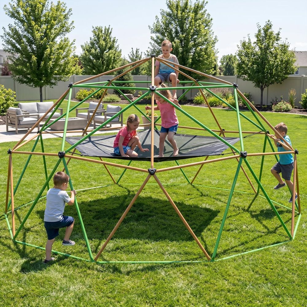13FT Climbing Dome with Hammoc - Kids Outdoor Jungle Gym Dome recension och pris
