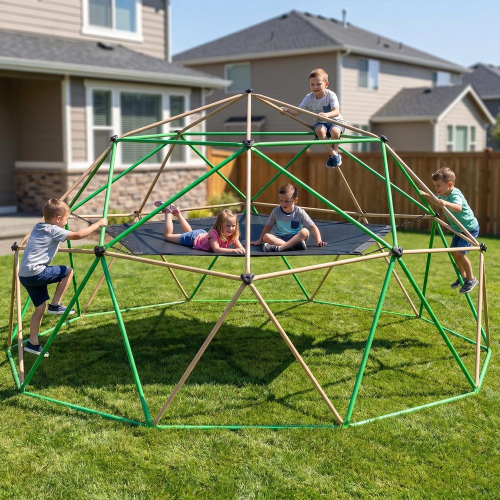 13FT Climbing Dome with Hammoc - Kids Outdoor Jungle Gym Dome recension och pris