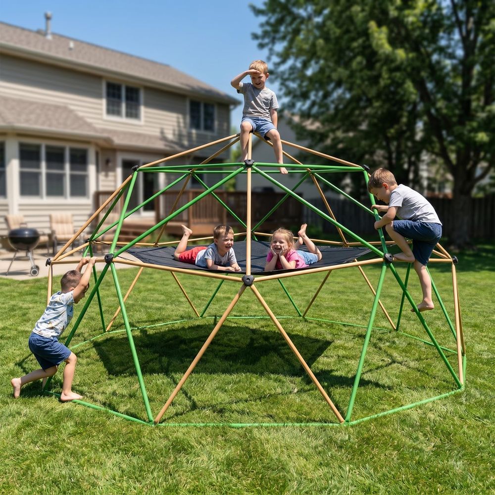 13FT Climbing Dome with Hammoc - Kids Outdoor Jungle Gym Dome recension och pris